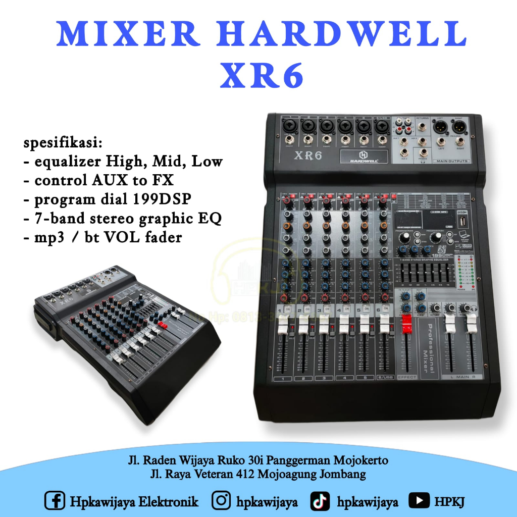 MIXER HARDWELL XR6 6 CHANNEL mikser hardwell xr 6 6ch Mixer 6channel