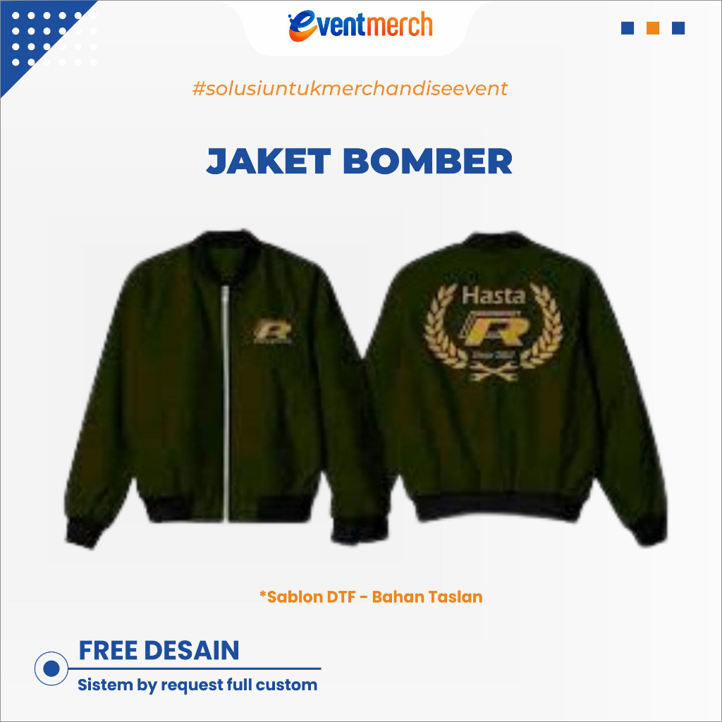 JAKET BOMBER CUSTOM | JAKET RIDING | JAKET MOTOR | CUSTOM DESAIN BEBAS