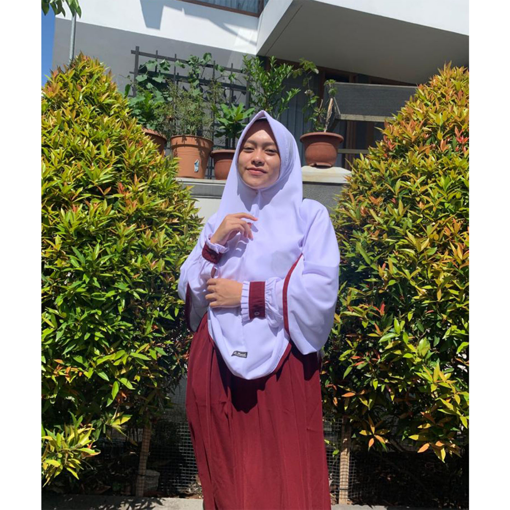 gamis merah putih syar’i