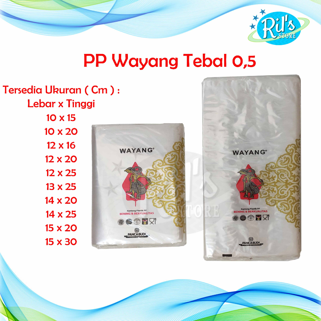 Plastik PP Wayang 05 / Plastik Bening Kiloan 10 x 15 12 x 20 13 x 25 14 x 25 cm / Snack / Packing