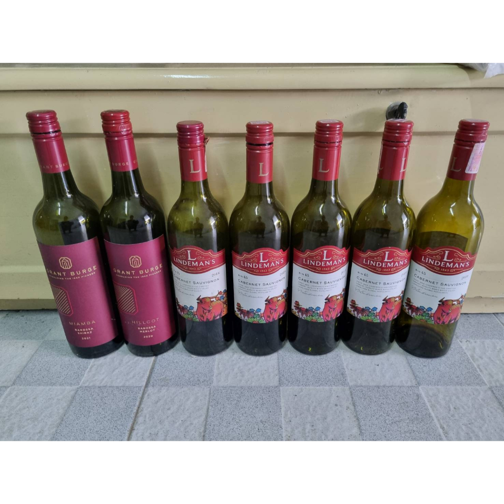 Botol Wine Kosong Bekas / Red Wine Cockburn / Red Wine Finca Roberto / Sweet Wine Moscato Bekas