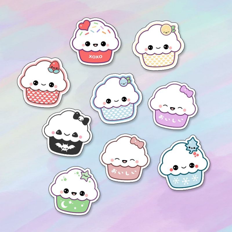 

Stiker Aesthetic Bahan Vinil Cupcake Series