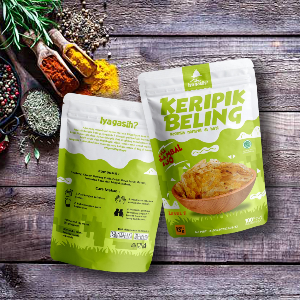 

KERIPIK BELING SAMBAL IJO IYAGASIH SNACK