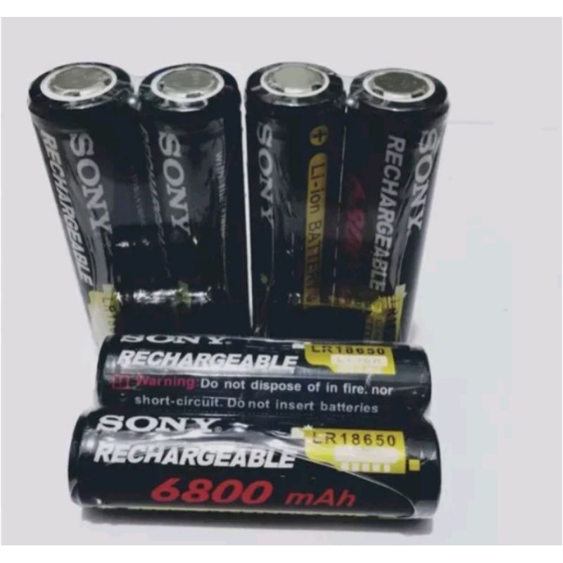 Baterai Sony 18650 6800 Mah 3.7 Volt Baterai Reacharger isi 2 Original