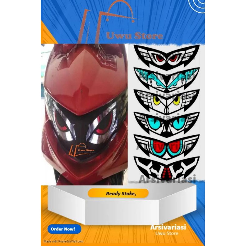 STIKER LAMPU DEPAN MOTOR MIO SOUL GT