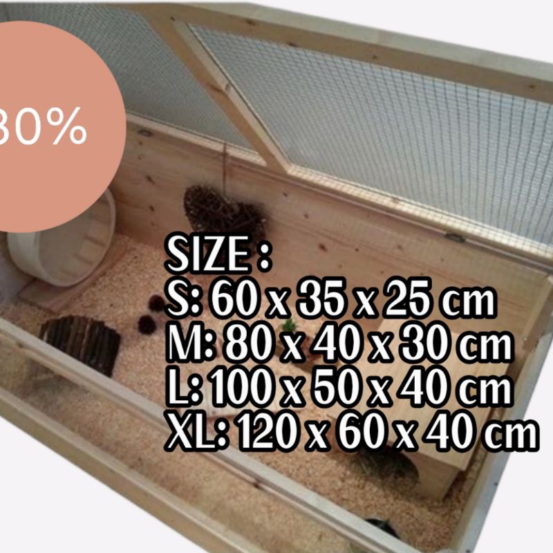 kandang akrilik hamster tortoise sulcata kelinci landak reptil - custom ukuran dan bentuk