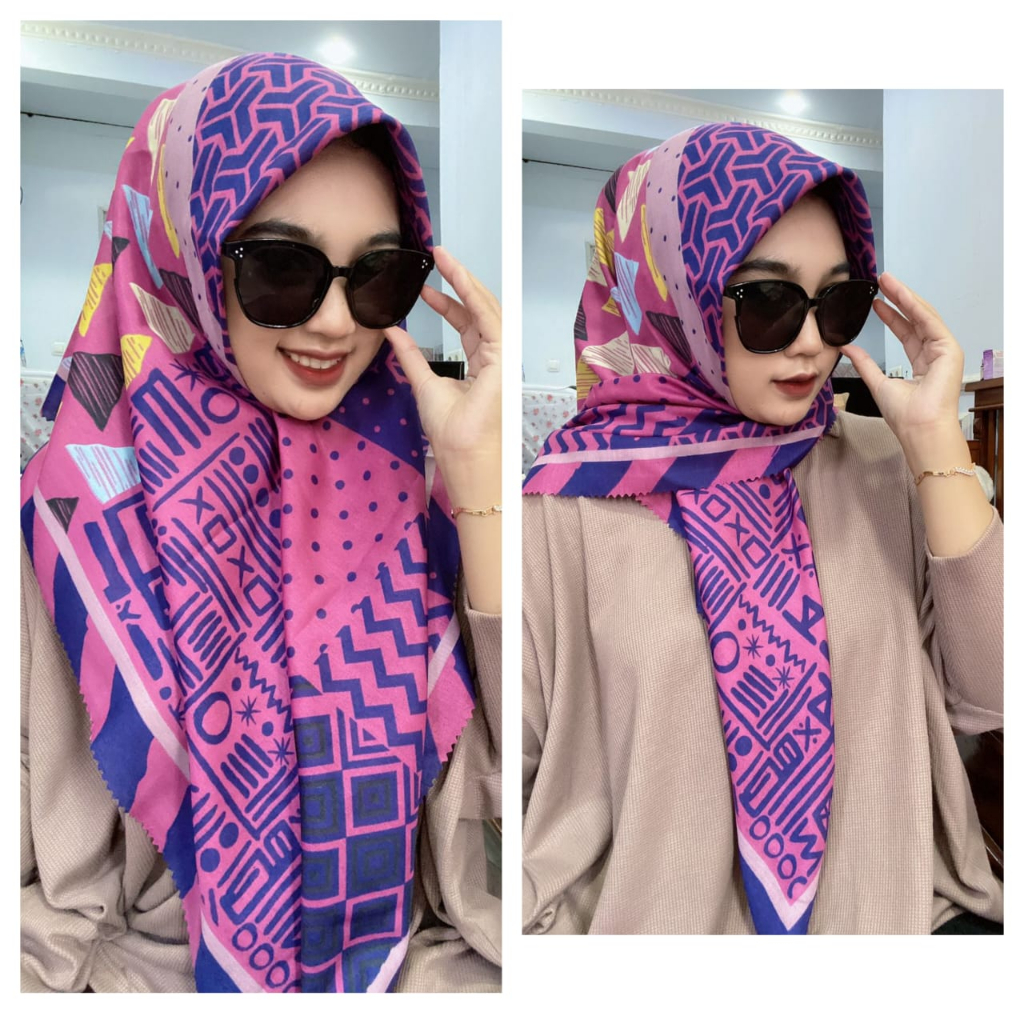 Segi Empat Motif Yurike Katun Voal Premium