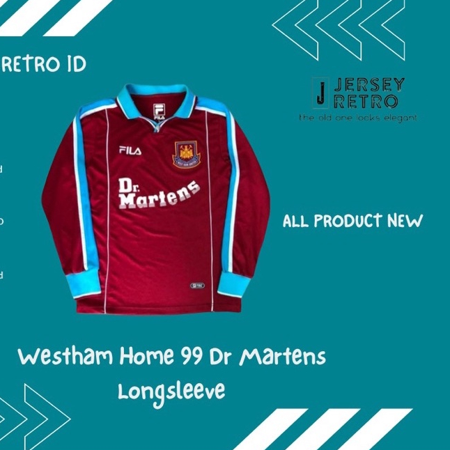 JERSEY RETRO GRADE ORI WESTHAM HOME 1999 LONGSLEEVE