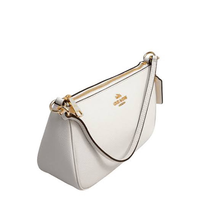 Coach Top Handle Pouch Satchel in White Leather