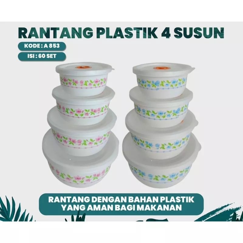 RANTANG BERANAK PLASTIK FRESH POT MANGKOK PLASTIK 4IN1 ISI 4PCS DENGAN TUTUP PLASTIC