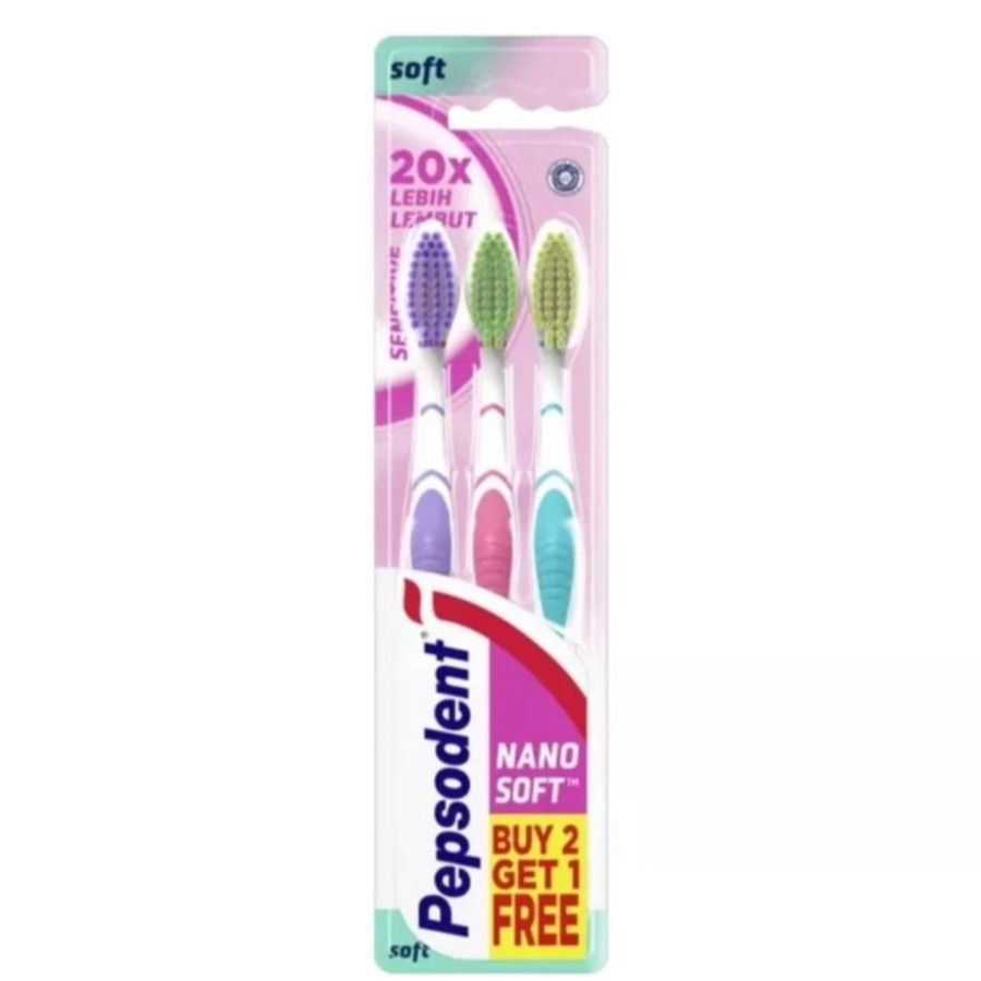 Pepsodent Nano Soft Sensitive Sikat Gigi Multipack [3 pcs]