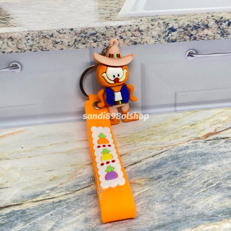 GANTUNGAN GARFIELD , GANTUNGAN KUNCI LUCU BAHAN PVC IMPORT