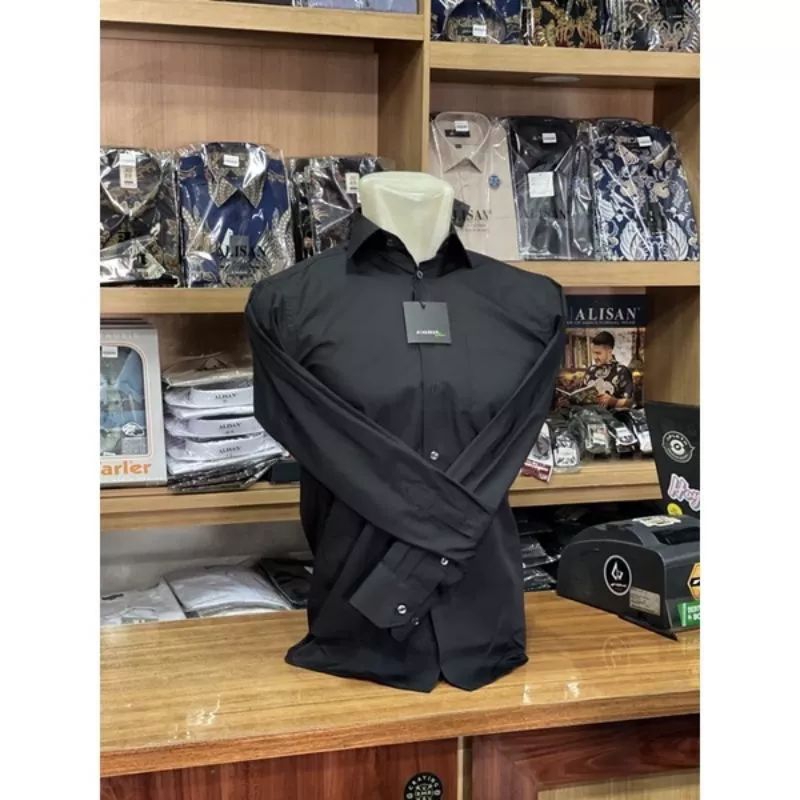 Kemeja ALISAN POLOS SLIMFIT lengan panjang (100% ORI)
