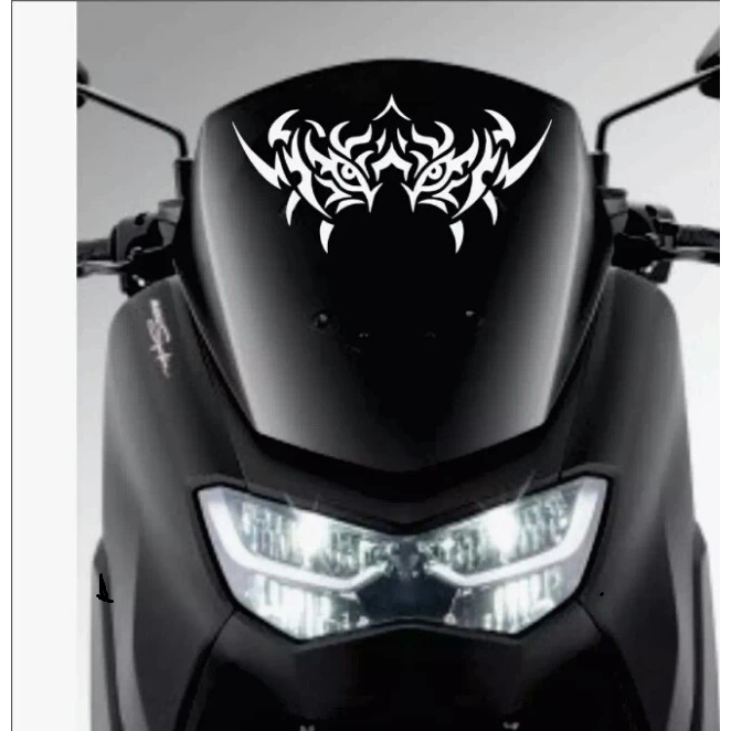 stiker macan tribak visor motor keren stiker mata macan - Putih