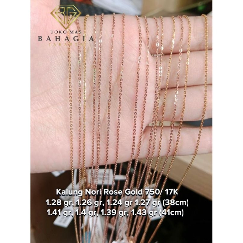 Kalung Nori Emas Rose Gold 750/ kadar 17K