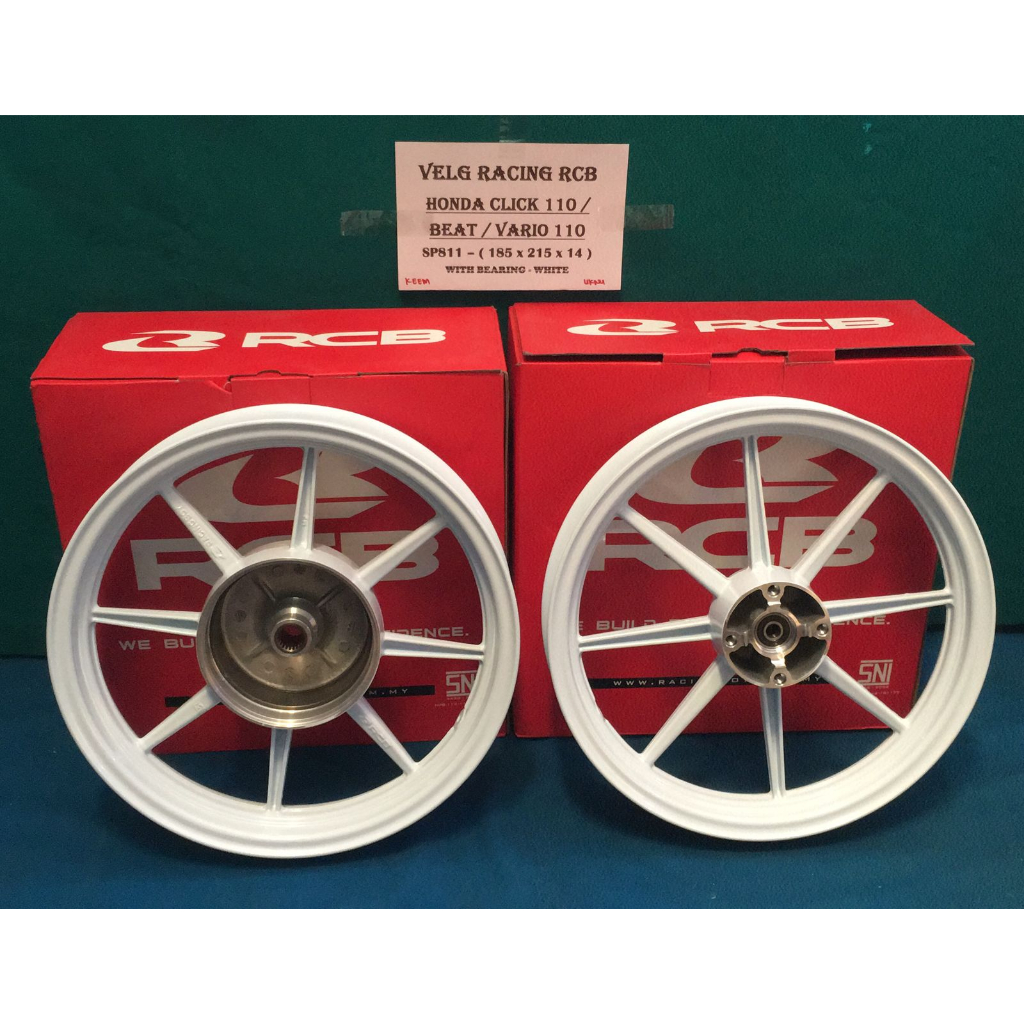Velg RCB SP811 untuk Beat 110 dan Vario 110 Karbu 185 x 215 x 14 Putih