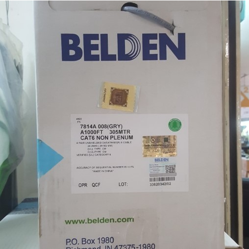 Kabel UTP Cat 6 Belden 7814A Original 305m / Belden Cat 6 / LAN Cat 6 - Kabel Utp Belden CAT 6 @305m
