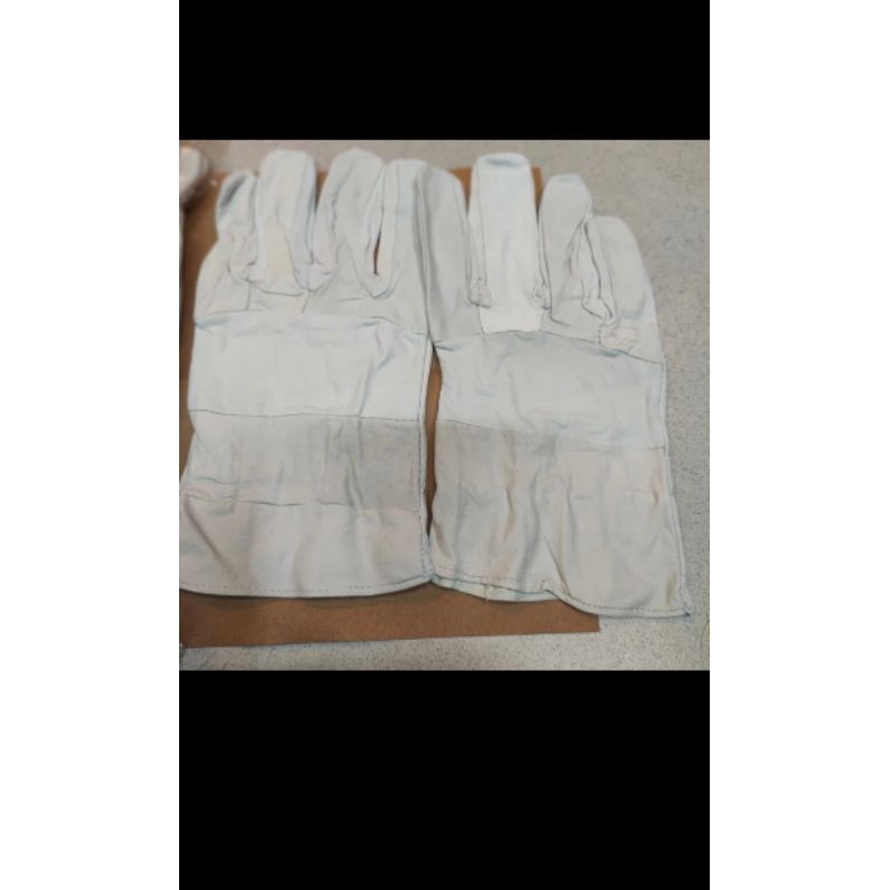 Sarung Tangan Argon Putih Las Kulit Welding Gloves