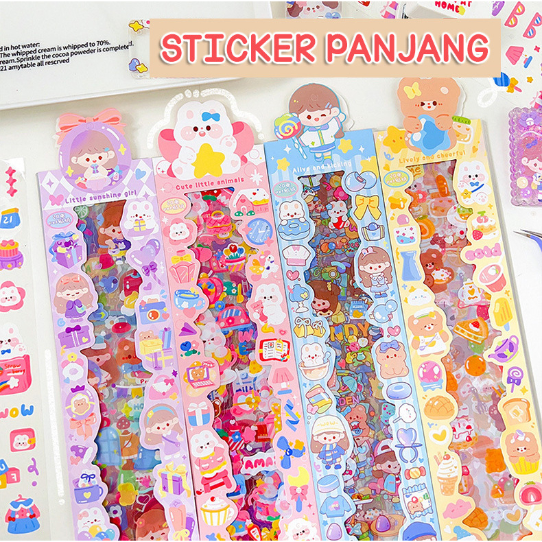 

STIKER PANJANG ISI 20 LEMBAR MOMO TRANSPARANT PVC KARTUN SERIES CUTTING STICKER DECORATIVE UNTUK