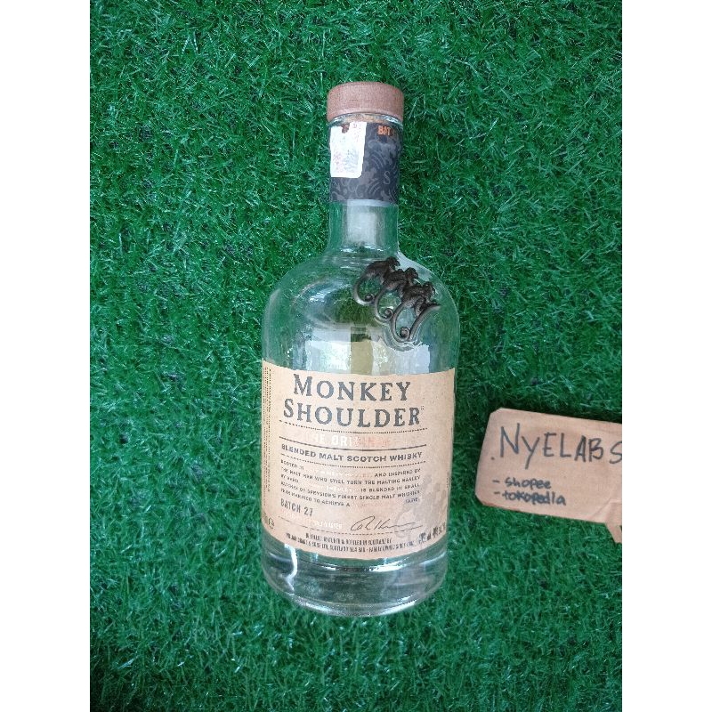 botol bekas whiskey monkey shoulder isi kosong untuk pajangan