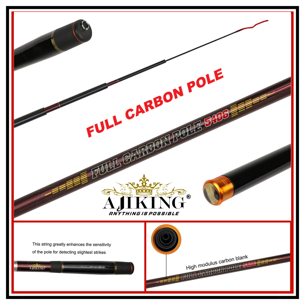 TEGEK AJIKING FULL CARBON POLE 450/540/720 UNTUK BARONANG