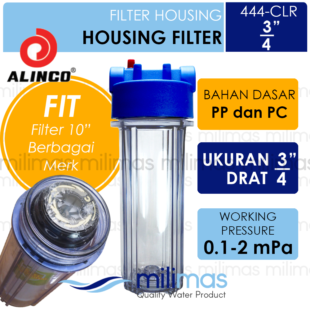ALINCO Housing Double O Ring 444 CLEAR Uk. 10" Drat 3/4" - Housing Filter Aquaco