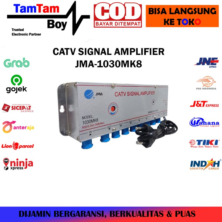 Penguat Sinyal TV CATV Amplifier Booster Indoor 30db 8 Way Splitter JMA 1030MK8 Untuk UHF Digital DV