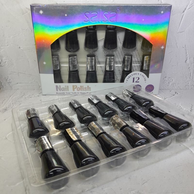 KUTEK SALSA WARNA HITAM ISI 12 PCS