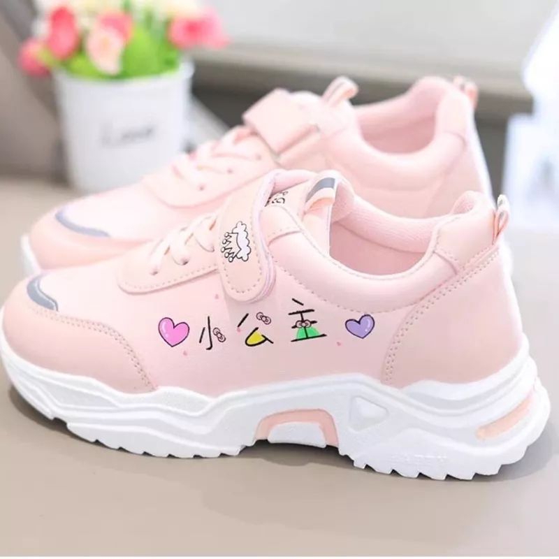 Zonalokidswear - Sepatu Sneaker Anak Perempuan Murah Motif Jepang Pink