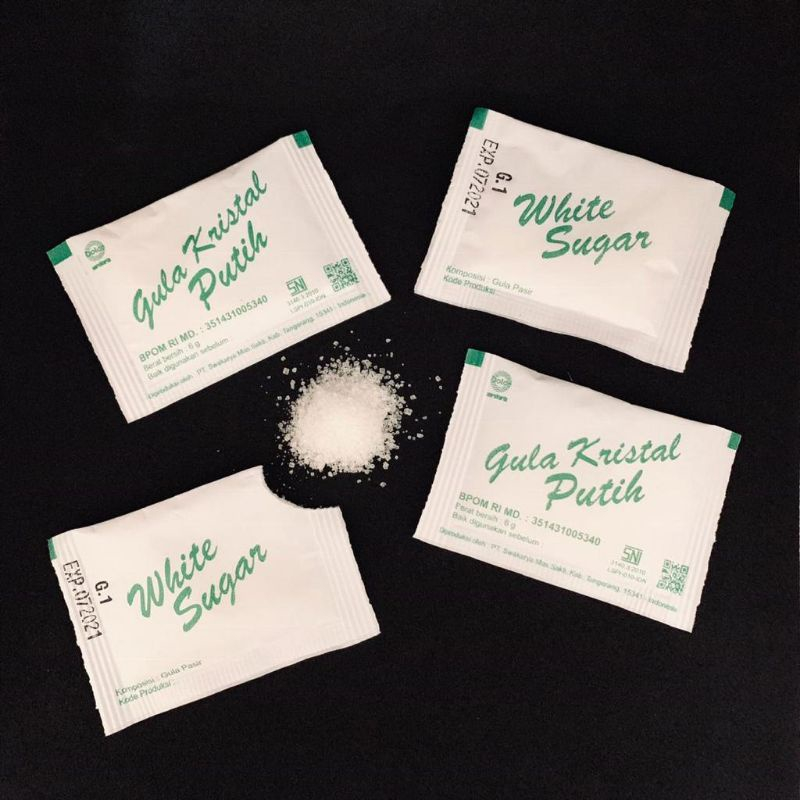 

Gula putih sachet 6 gr isi 125 pcs