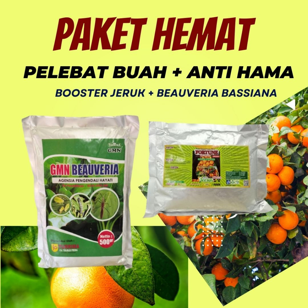 Promo Paket Pupuk Organik Tanaman Jeruk & Pestisida Insektisida Organik Obat Hama Beauveria Bassiana