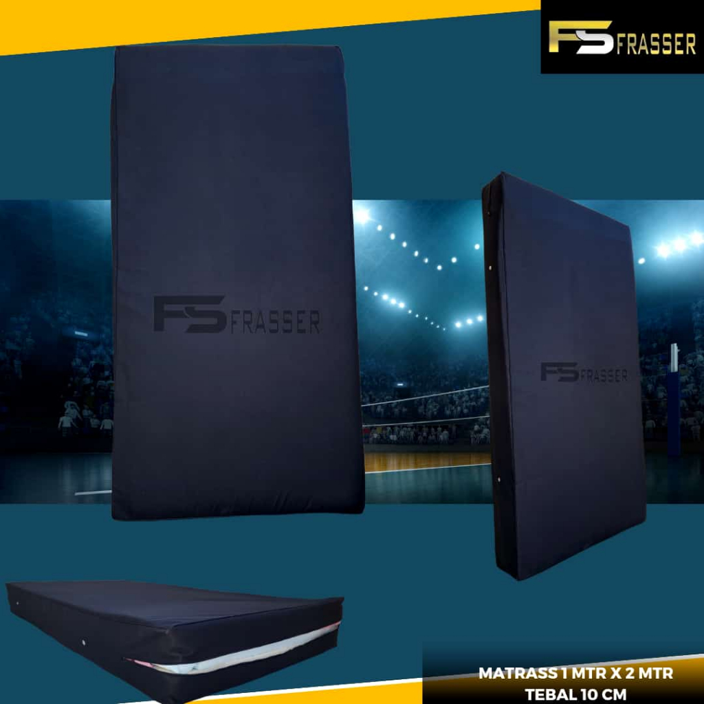 Frasser Matras Beladiri Karate Matrass Senam 1 m x 2 m Tebal 10cm Hitam Mitra