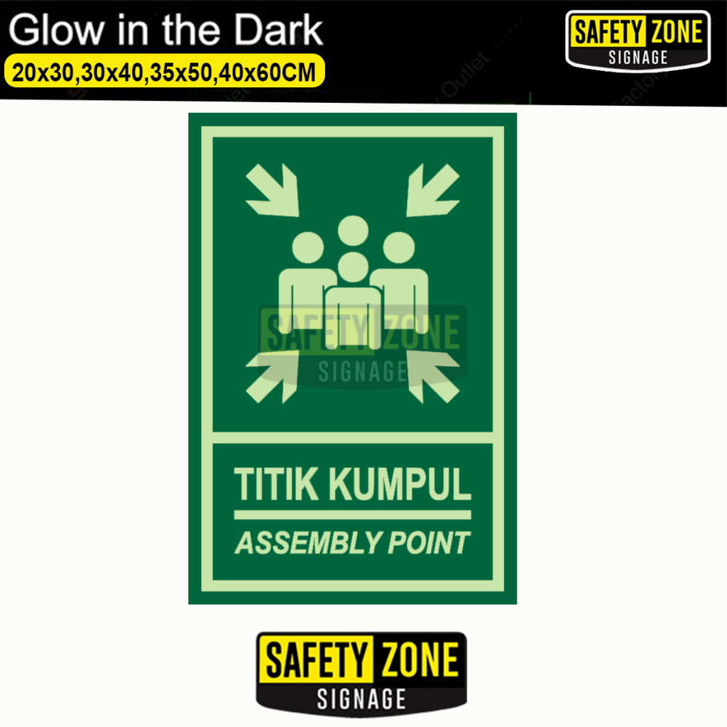 

RB Sign Titik Kumpul Glow In the dark (Plat alumunium 1.2mm)