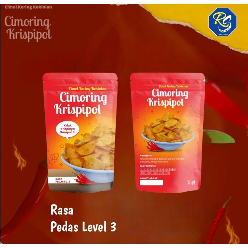

Keripik Cimoring 50gram Rasa Pedas Level 3