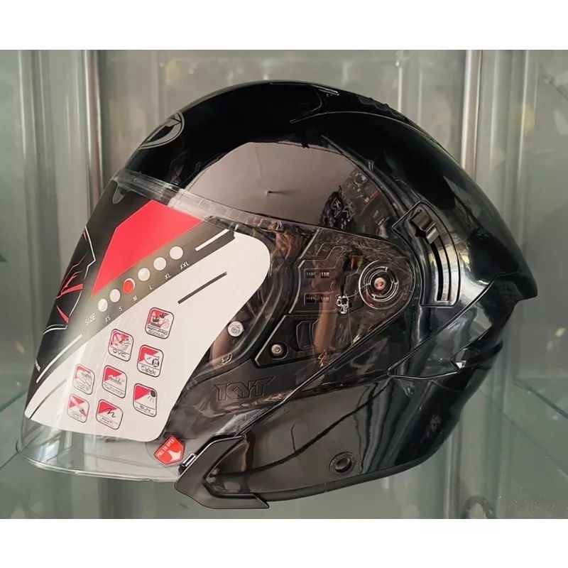 HELM KYT NFJ SOLID - HELM KYT HALF FACE DOUBLE VISOR