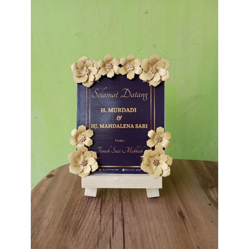 Karang Bunga Papan Bunga Mini Souvenir Papan Ucapan Bunga
