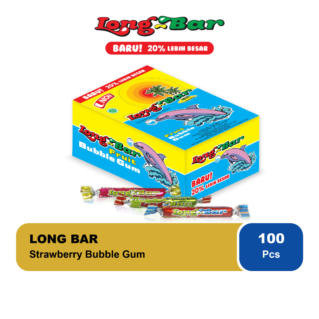 

Permen Karet Long Bar Stroberi Dus 580 gram Longbar Strawberry Bubble Gum