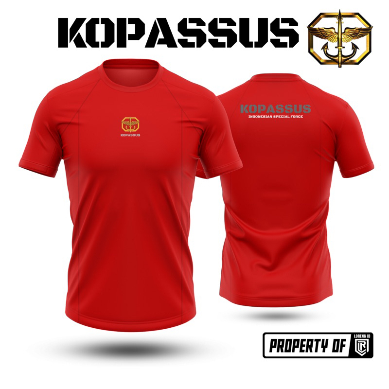 Baju Kaos Olahraga Kopassus Tni Ad Bahan Drifit