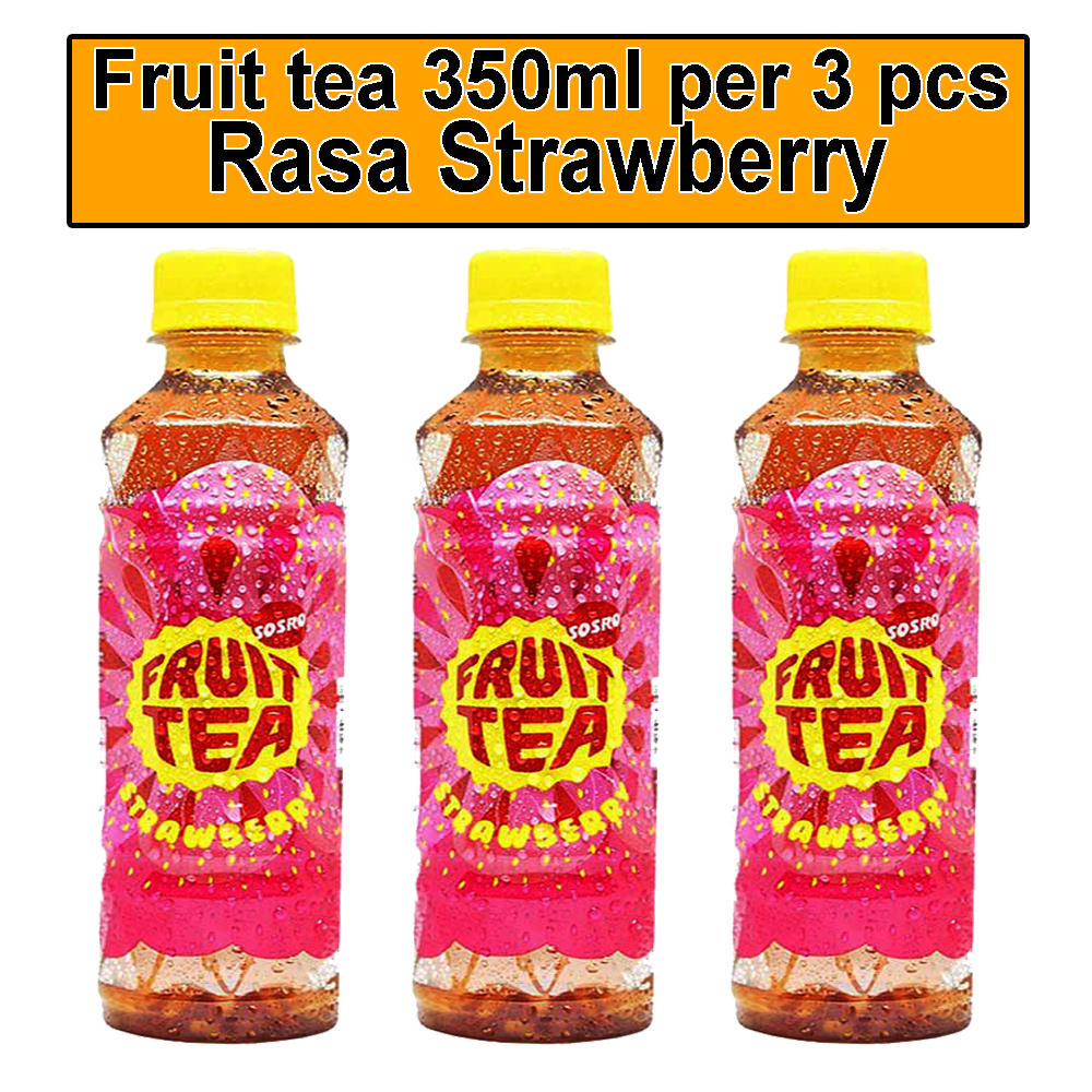 

Fruit Tea Sosro Strawberry pet 350 ml isi 3 Pcs