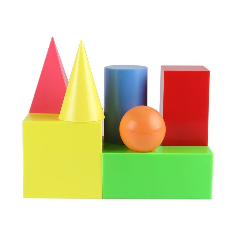 Solid Bentuk Geometris 7-Piece Set Matematika Sekolah Dasar Kubus Berbentuk Kubus Silinder Kerucut a