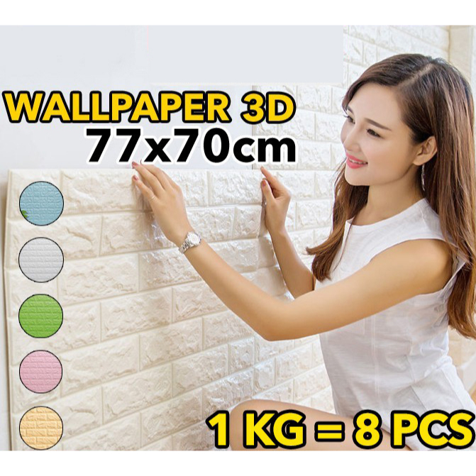 COD Wallpaper 70CM X 77CM Dinding Wall Stickers Stiker 3D Foam GROSIR ECER MEDAN