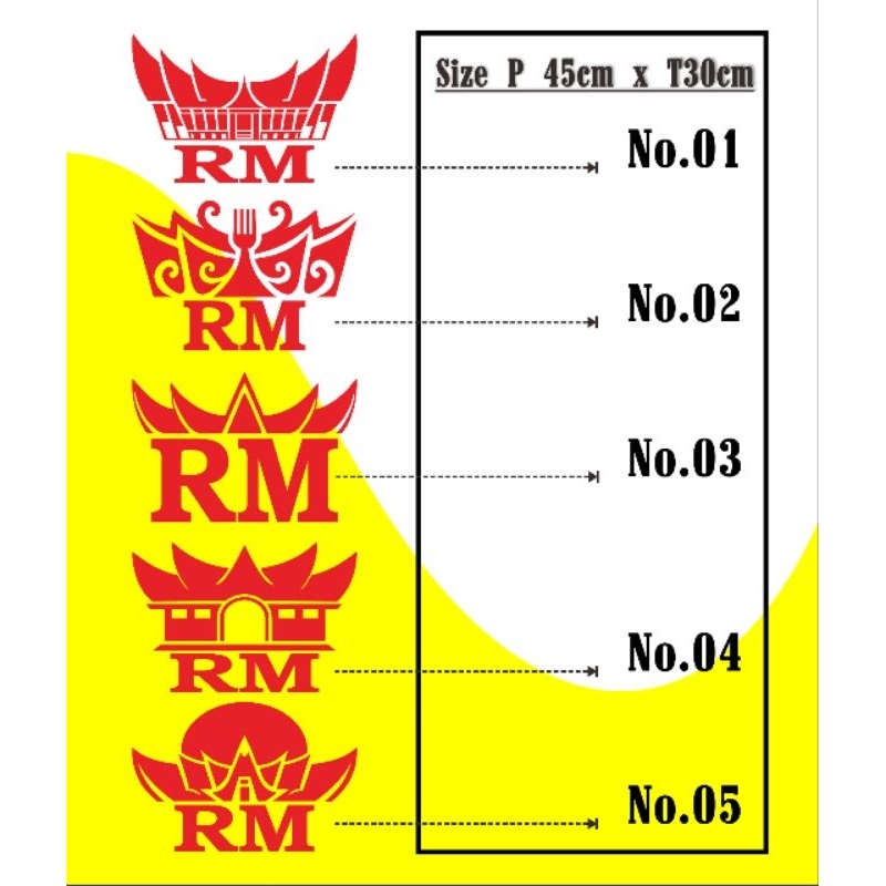 Cutting sticker Logo Rm Padang stiker Etalase