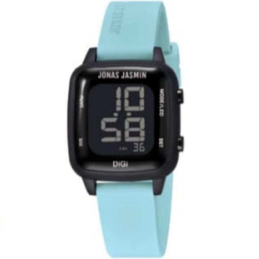 Jam tangan Jonas Jasmin 2241L tali karet digital original wanita