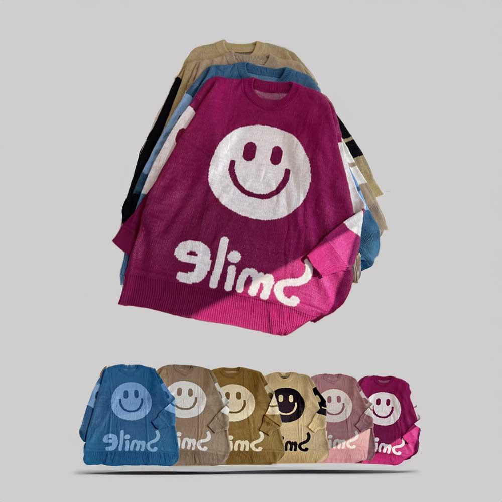 Knitwear Sweater Oversize | atasan rajut motif SMILE JUMBO