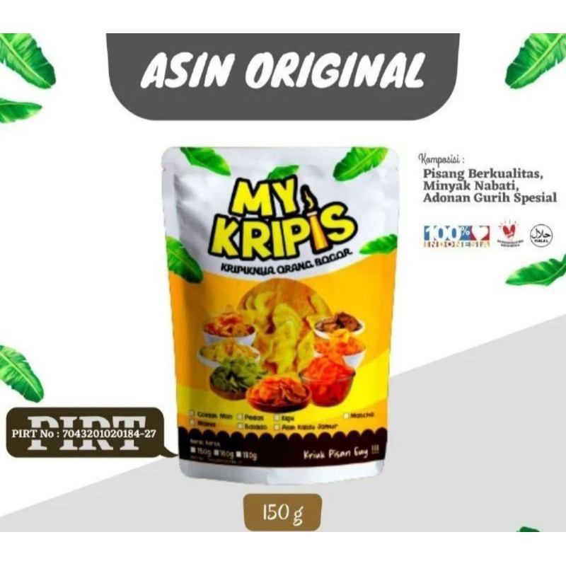 

kripik pisang MY KRIPIS CEMILAN MILLENIAL SENSASIONAL KRIUK,KREESS,GURIH,