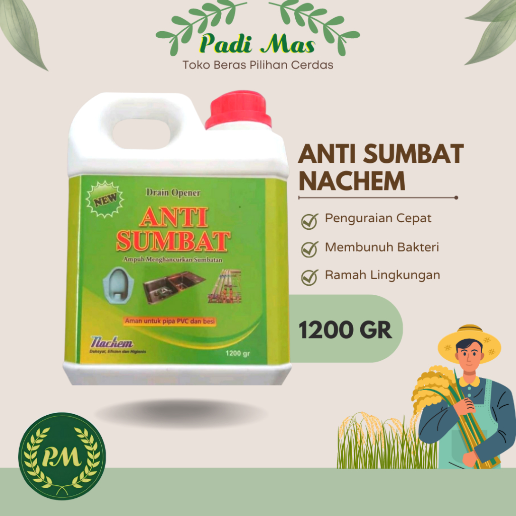 Nachem Anti Sumbat Saluran 1200 gr / Soda api cair 1200gram ampuh / Anti Mampet Nachem