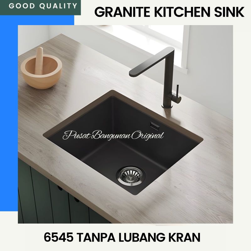 BAK CUCI PIRING GRANIT KITCHEN SINK GRANITE HITAM BLACK BERTU 6545