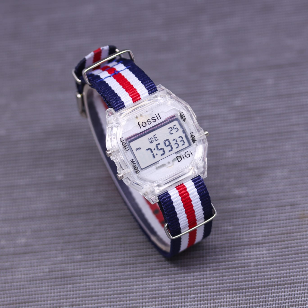 JAM TANGAN WANITA / CEWEK TALI KANVAS DIGITAL NEW MODEL GRx40