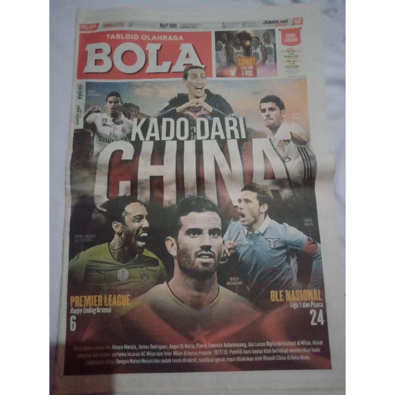 Tabloid Olahraga BOLA Kado Dari China Premier League Happy Ending Arsenal Ole Nasional Liga 1 dan Pu