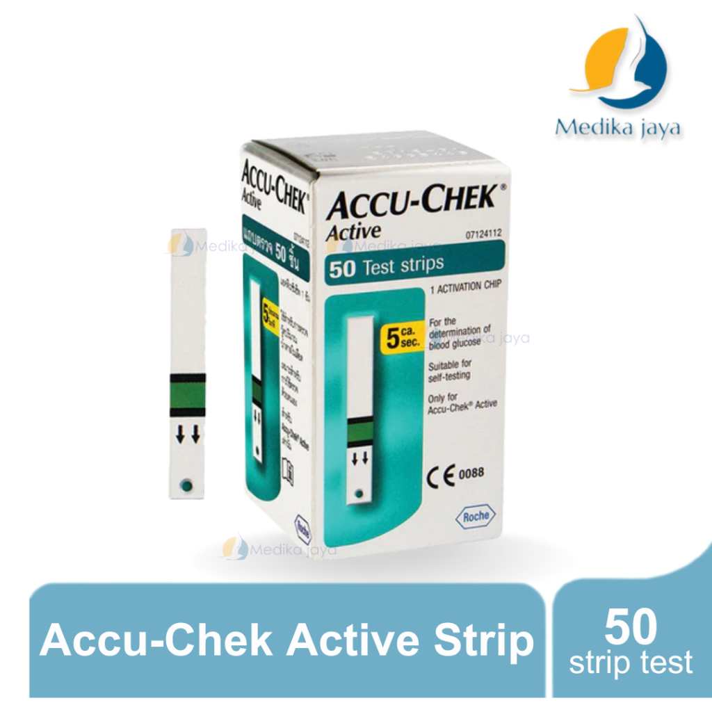 Accu-Chek Active Strip 50 Test Strips / Accu Chek Alat Cek Tes Gula Darah Isi 50 Strip / Medika Jaya